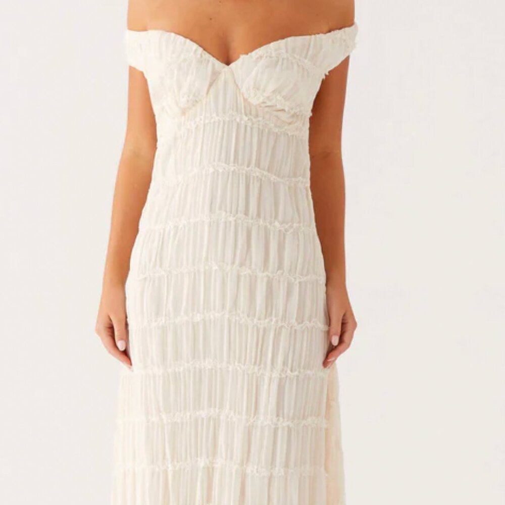 Peppermayo Off-Shoulder Maxi Dress in Ivory - Picture 3 of 6